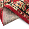 Teppich Atlas Oval Rot Beige Traditionell Rosette
