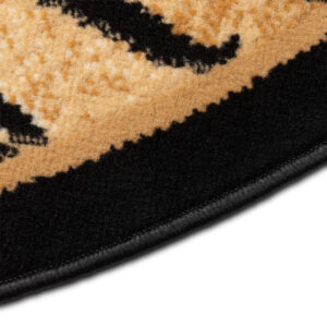 Teppich Atlas Rund Schwarz Braun Tier Print Safari