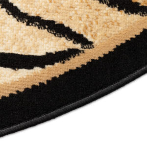 Teppich Atlas Oval Schwarz Braun Tier Print Safari