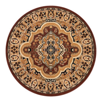 Teppich Atlas Rund Braun Beige Traditionell Medaillon