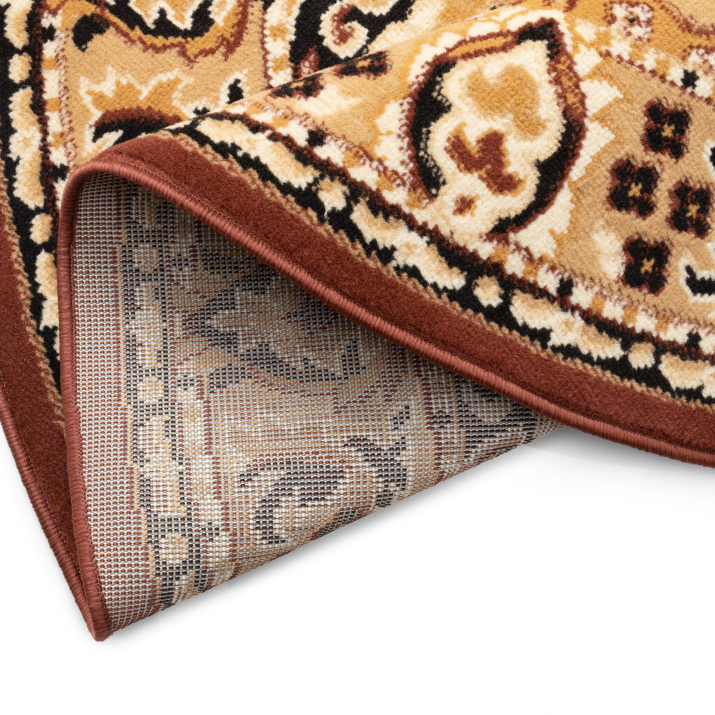 Teppich Atlas Oval Braun Beige Traditionell Medaillon