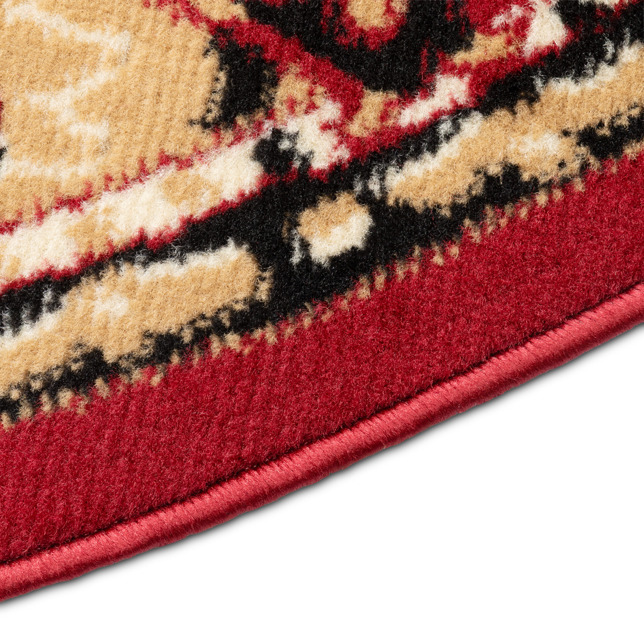 Teppich Atlas Rund Rot Beige Traditionell Medaillon