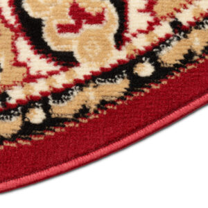 Teppich Atlas Oval Rot Beige Traditionell Medaillon