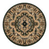 Teppich Atlas Rund Grün Beige Traditionell Medaillon