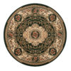 Teppich Atlas Rund Grün Creme Traditionell Medaillon