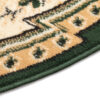 Teppich Atlas Rund Grün Creme Traditionell Medaillon