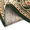 Teppich Atlas Rund Grün Creme Traditionell Medaillon