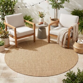 Outdoor-Teppich Yucana Rund Beige