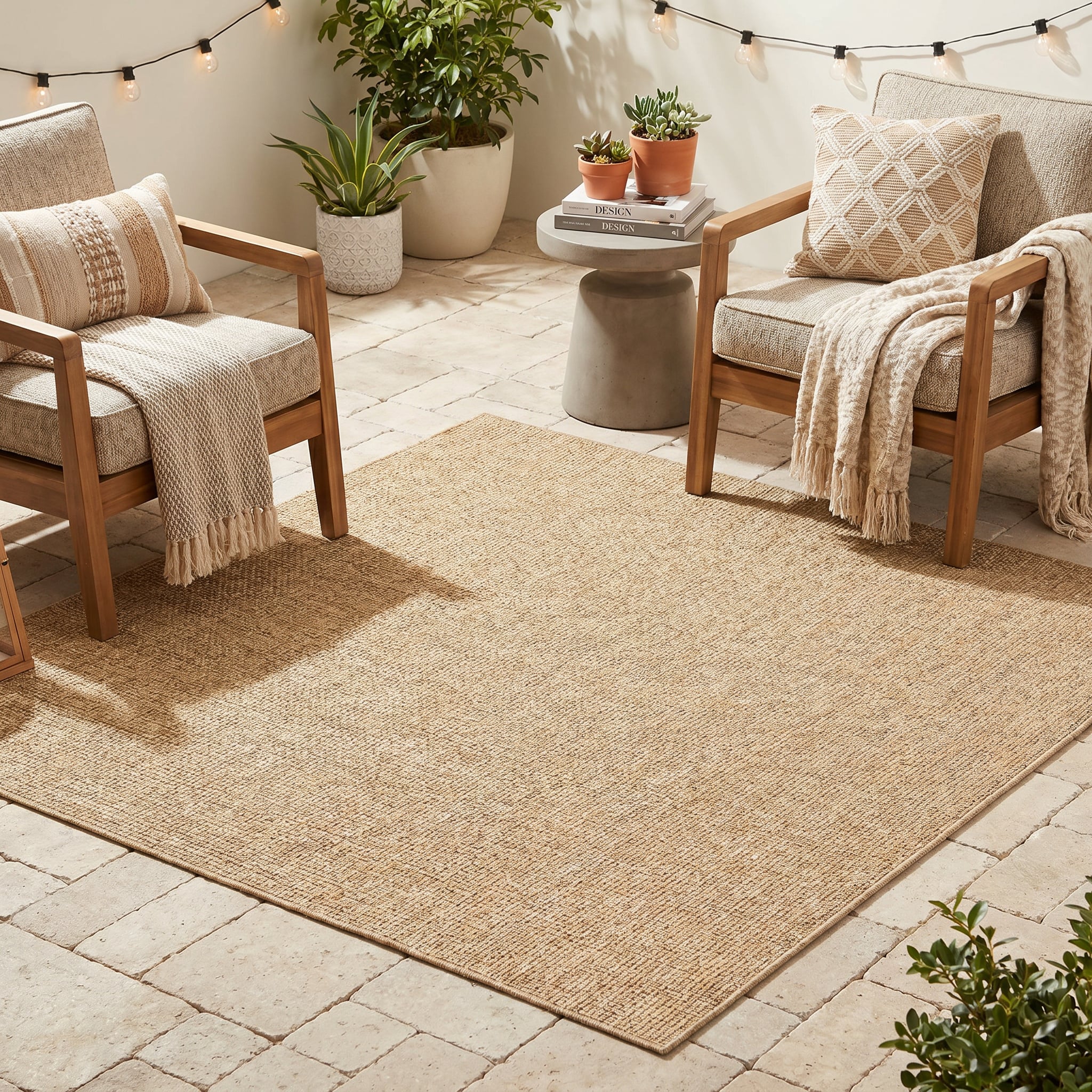 Outdoor-Teppich Yucana Quadratisch Beige