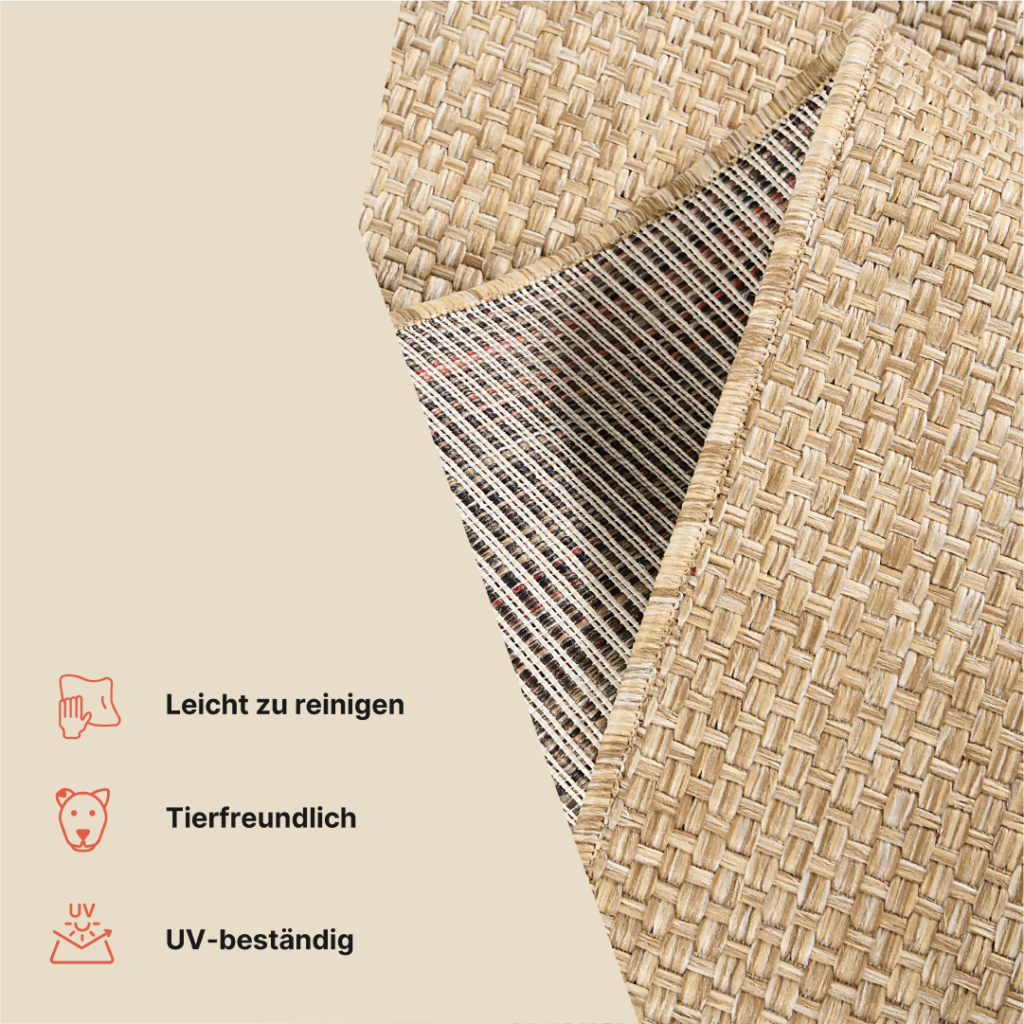 Outdoor-Teppich Yucana Rund Beige