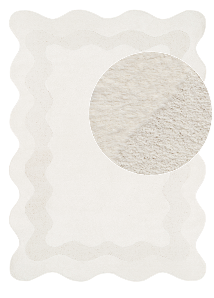 Teppich Terra Creme Welle Unregelmäßige Form