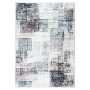Teppich Venezia Modern Geometrisch Karminrot Grau Rutschfest