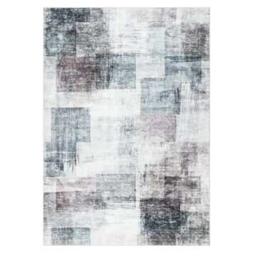 Teppich Venezia Modern Geometrisch Karminrot Grau Rutschfest
