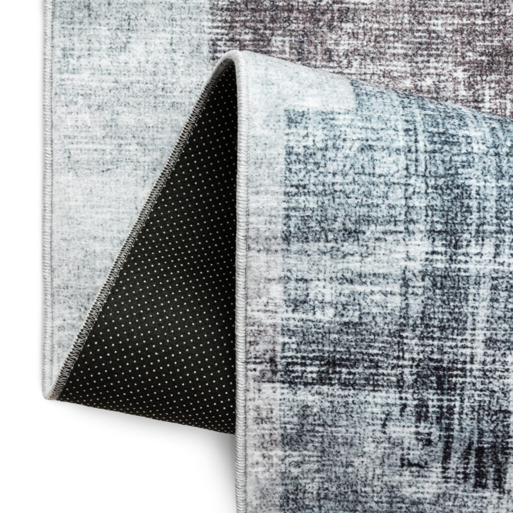 Teppich Venezia Modern Geometrisch Karminrot Grau Rutschfest