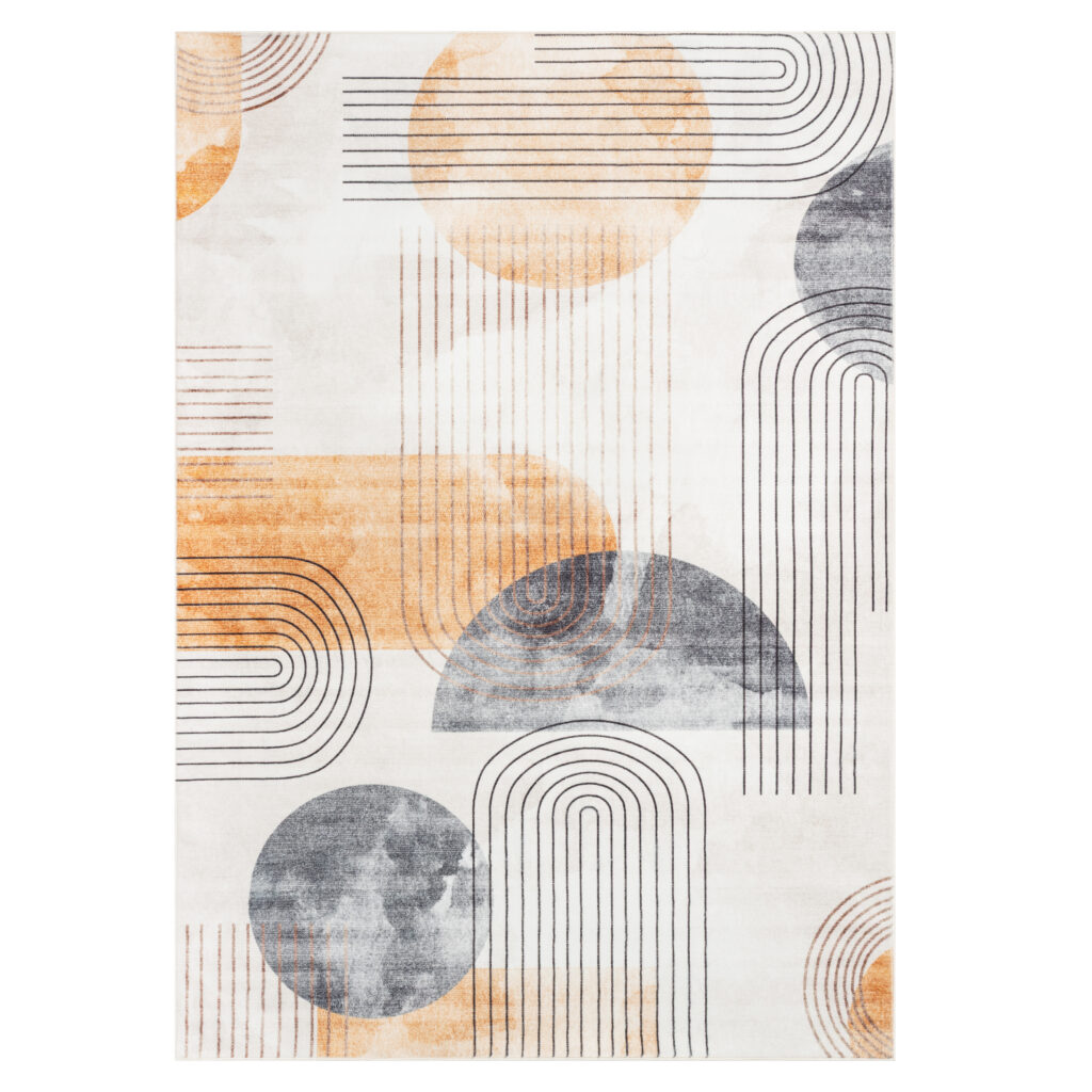 Teppich Venezia Modern Abstrakt Orange Beige Rutschfest