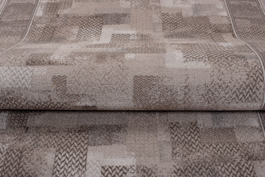 Teppichläufer Rutschfest Beige Geometrisch Meterware