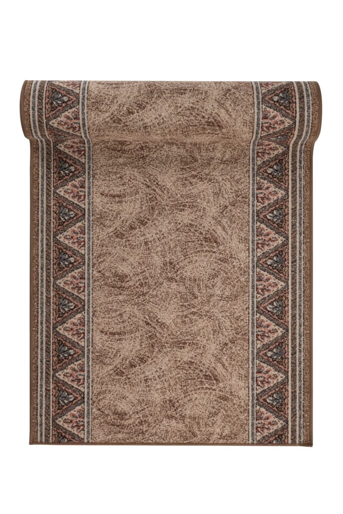 Teppichläufer Rutschfest Braun Beige Geometrisch Meterware