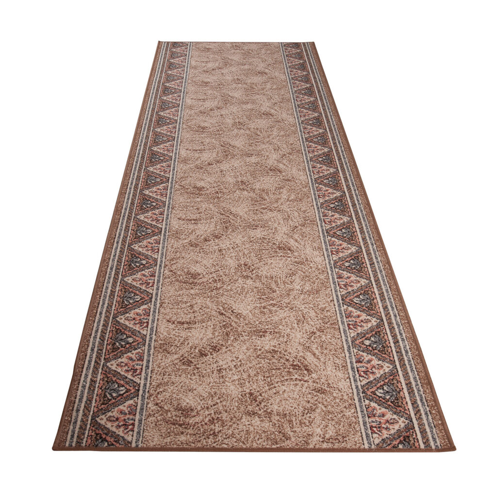 Teppichläufer Rutschfest Braun Beige Geometrisch Meterware