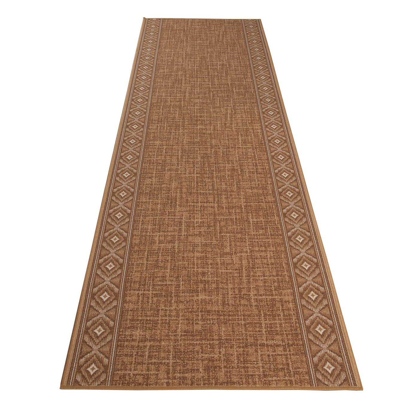 Teppichläufer Rutschfest Braun Rauten Meterware