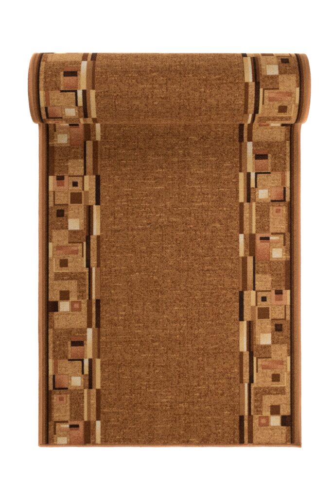 Teppichläufer Rutschfest Hellbraun Geometrisch Meterware