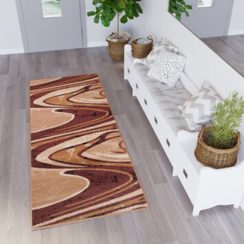 Teppichläufer Dream Braun Beige Abstrakt Wellen Meterware