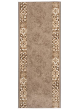 Teppichläufer Rutschfest Grau Beige Mosaik Meterware