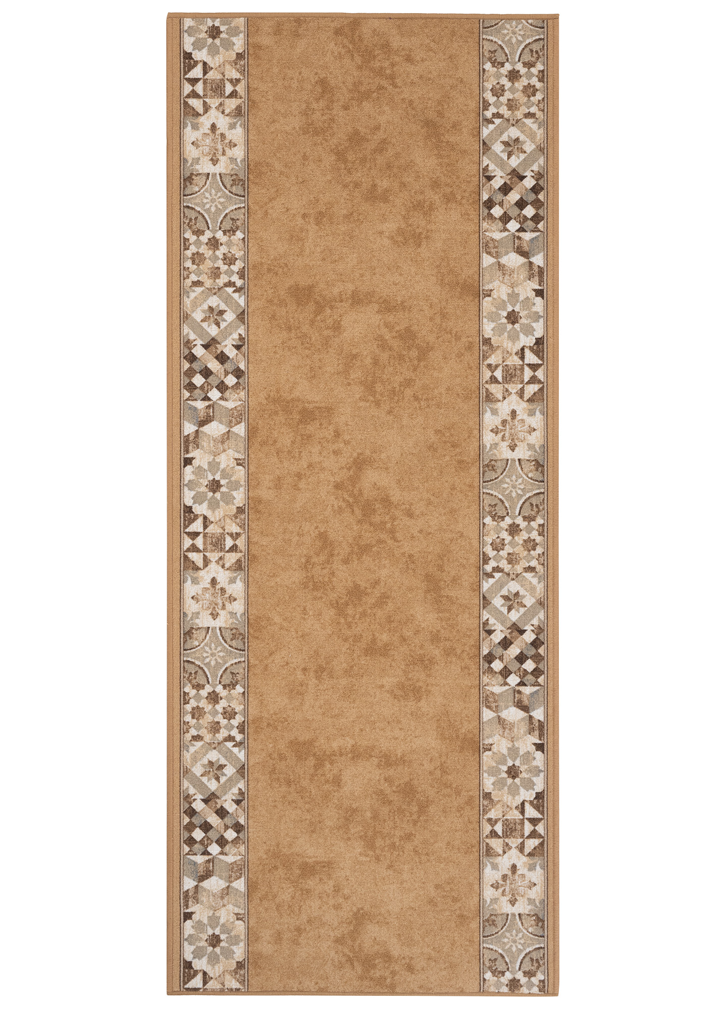 Teppichläufer Rutschfest Beige Mosaik Meterware