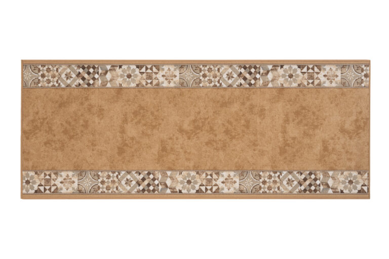 Teppichläufer Rutschfest Beige Mosaik Meterware