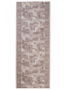Teppichläufer Rutschfest Beige Geometrisch Meterware