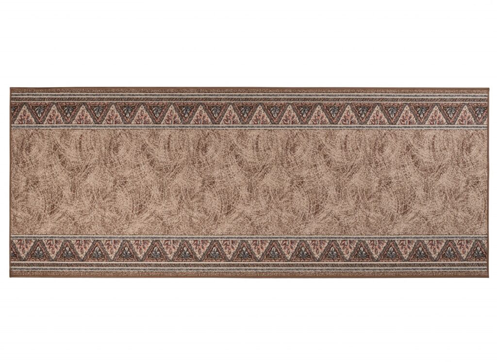 Teppichläufer Rutschfest Braun Beige Geometrisch Meterware