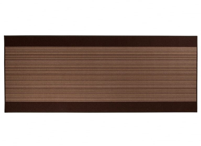 Teppichläufer Rutschfest Dunkelbraun Linien Meterware