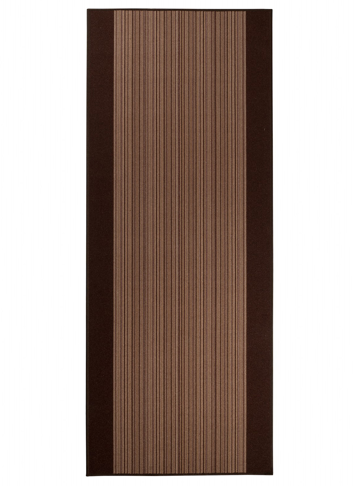 Teppichläufer Rutschfest Dunkelbraun Linien Meterware