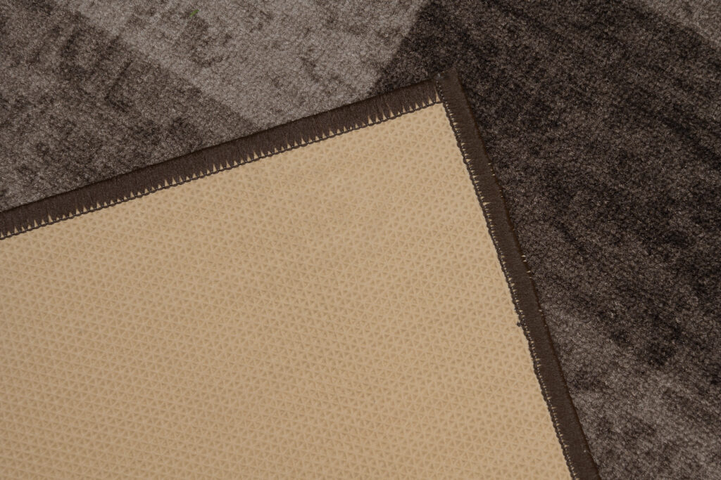 Teppichläufer Rutschfest Dunkelbraun Beige Geometrisch Meterware