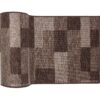 Teppichläufer Rutschfest Dunkelbraun Beige Geometrisch Meterware