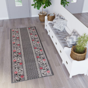 Teppichläufer Dream Grau Abstrakt Floral Meterware
