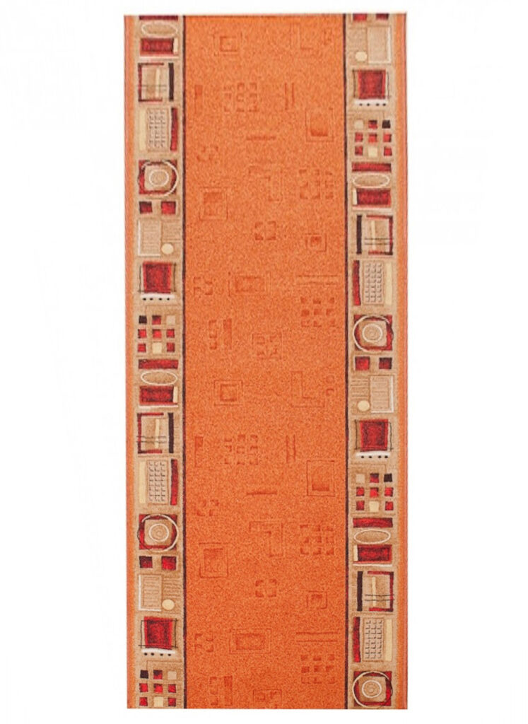 Teppichläufer Rutschfest Orange Abstrakt Meterware
