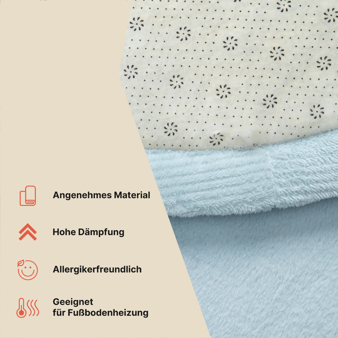 Kinderteppich Fluffin Rund Blau