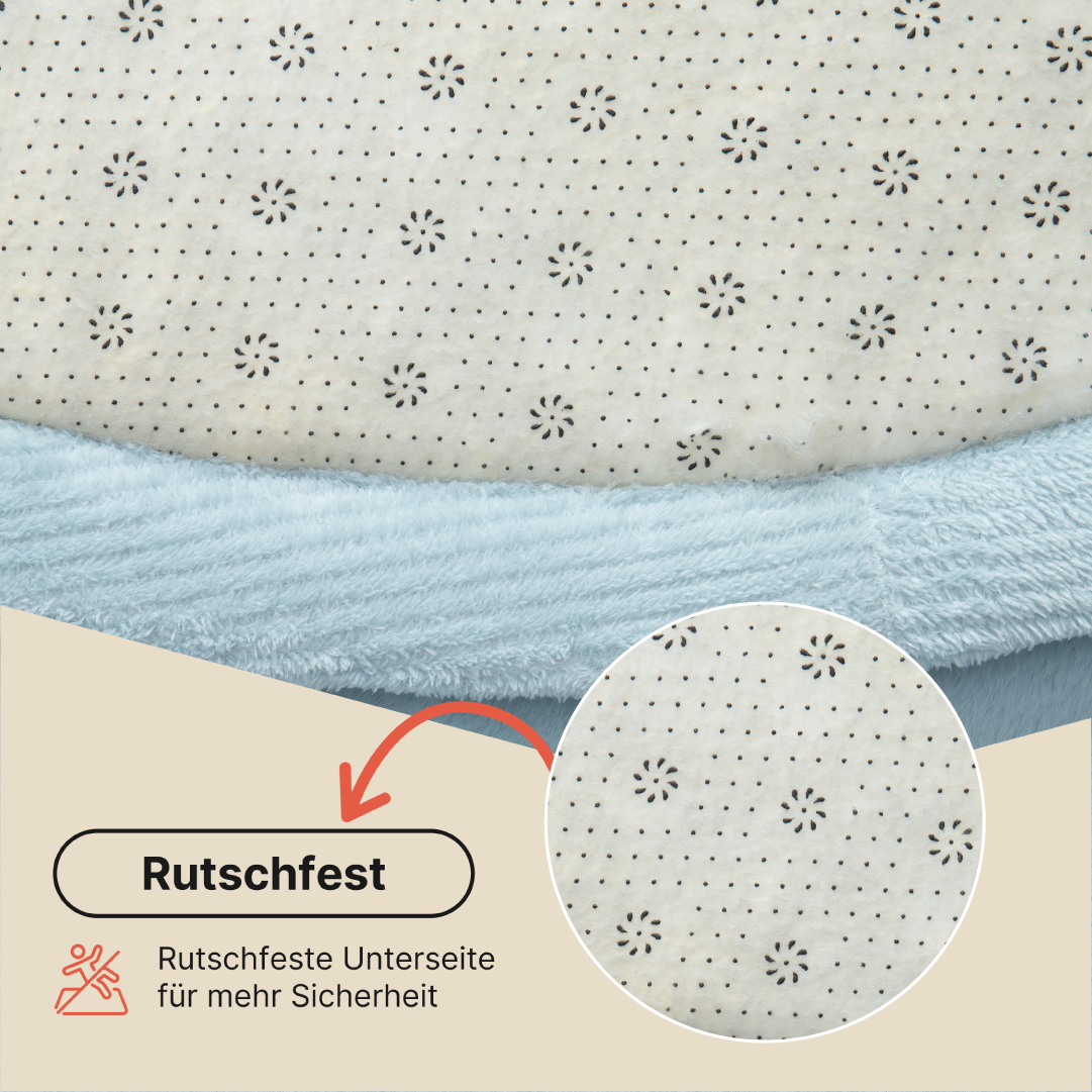 Kinderteppich Fluffin Rund Blau