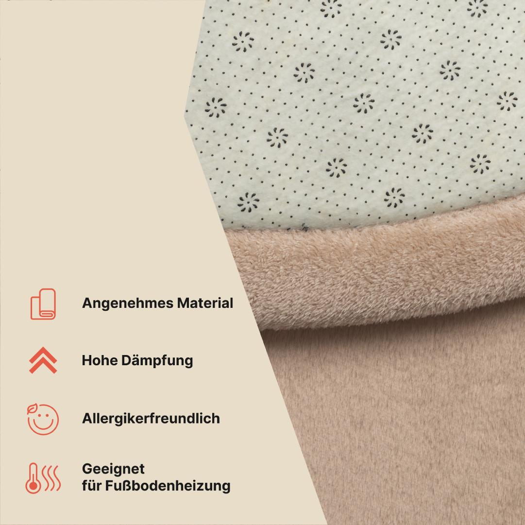 Kinderteppich Fluffin Rund Beige