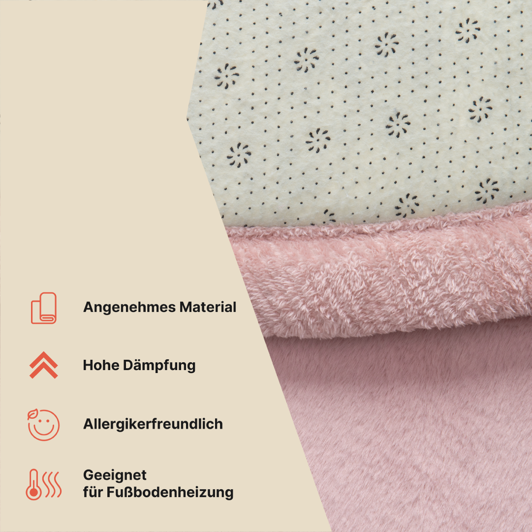 Kinderteppich Fluffin Rund Rosa