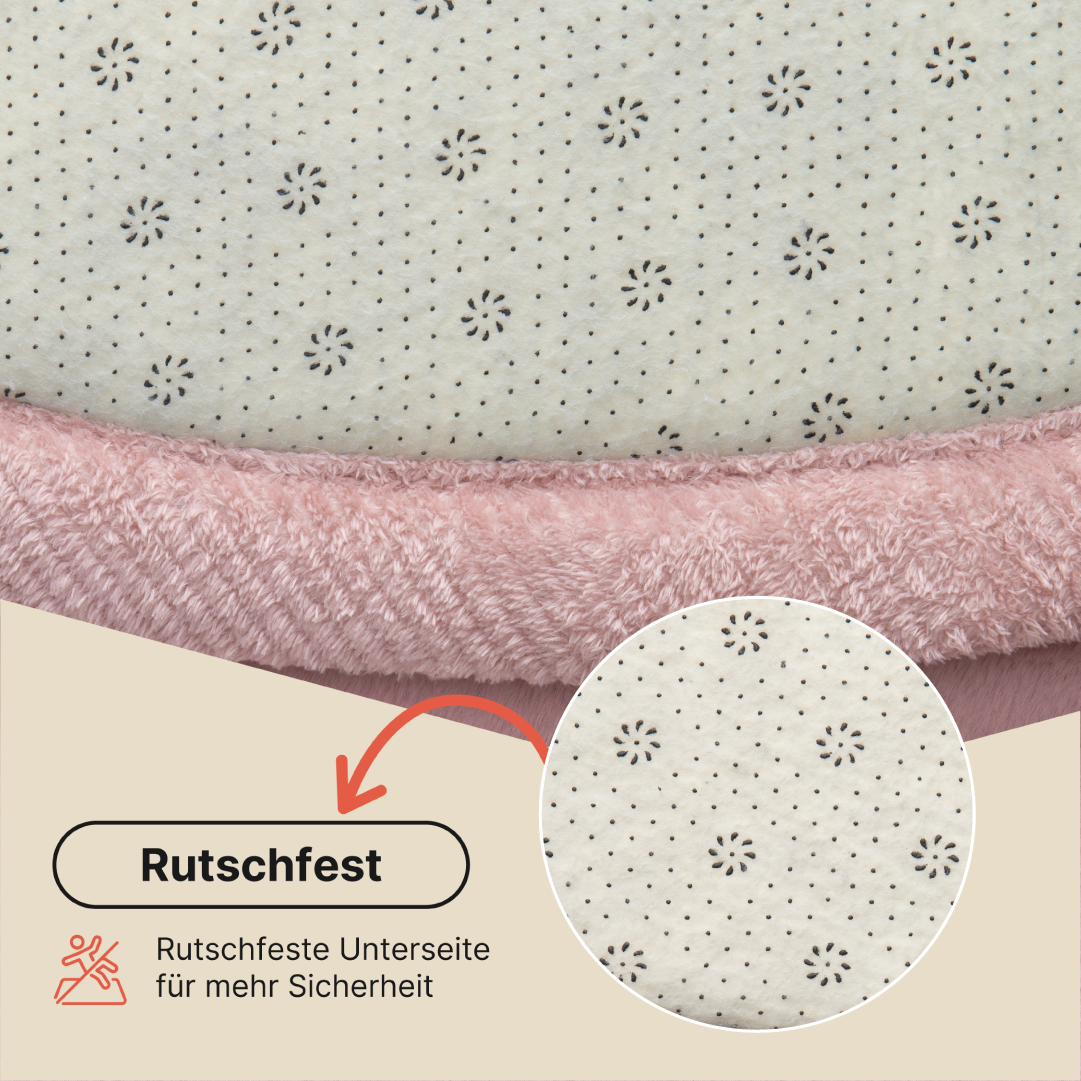 Kinderteppich Fluffin Rund Rosa