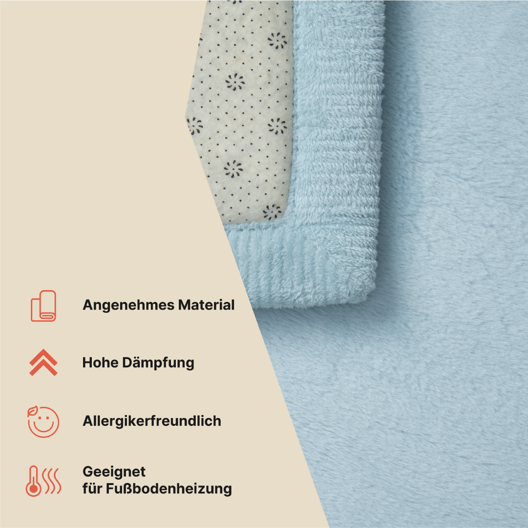 Kinderteppich Fluffin Quadratisch Blau