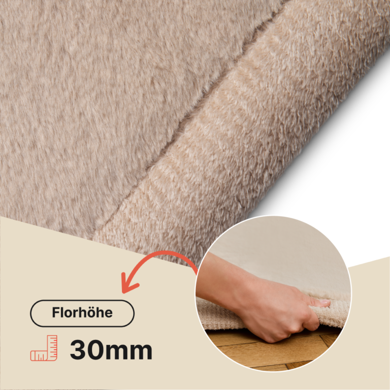 Kinderteppich Fluffin Quadratisch Beige