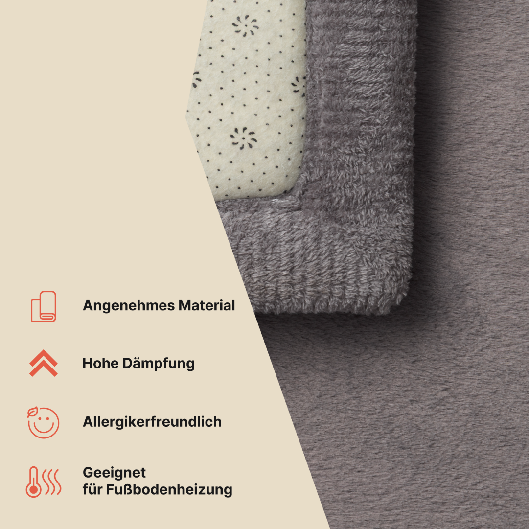 Kinderteppich Fluffin Quadratisch Dunkelgrau