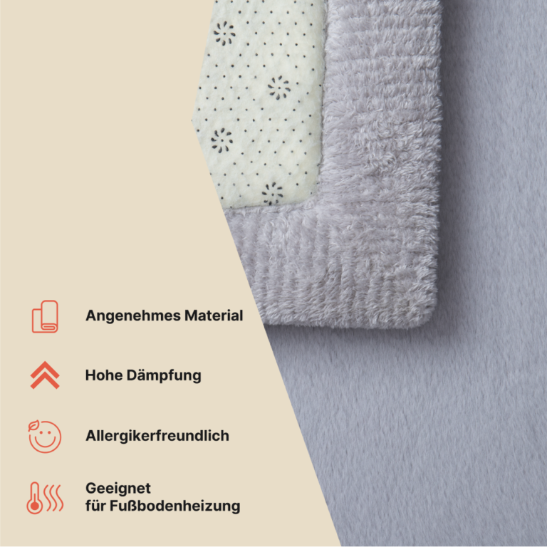 Kinderteppich Fluffin Quadratisch Hellgrau