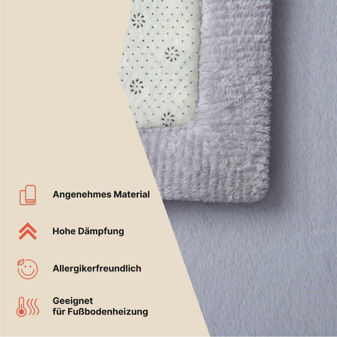 Kinderteppich Fluffin Quadratisch Hellgrau