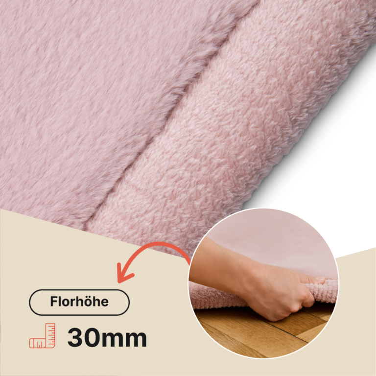 Kinderteppich Fluffin Quadratisch Rosa