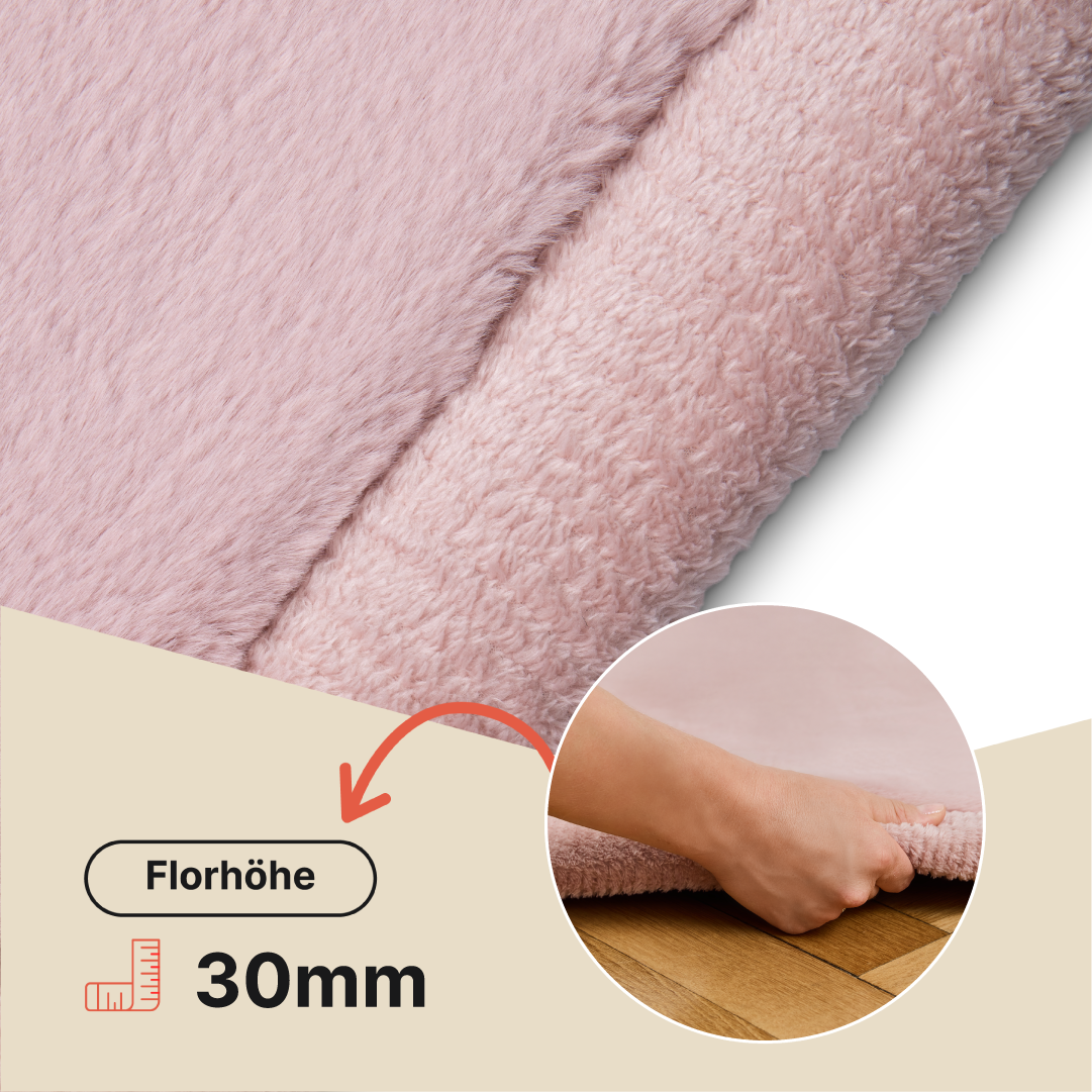 Kinderteppich Fluffin Quadratisch Rosa
