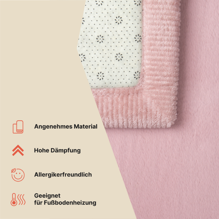 Kinderteppich Fluffin Rosa