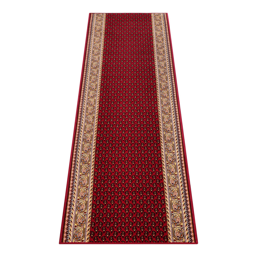 Teppichläufer Rutschfest Rot Gold Meterware